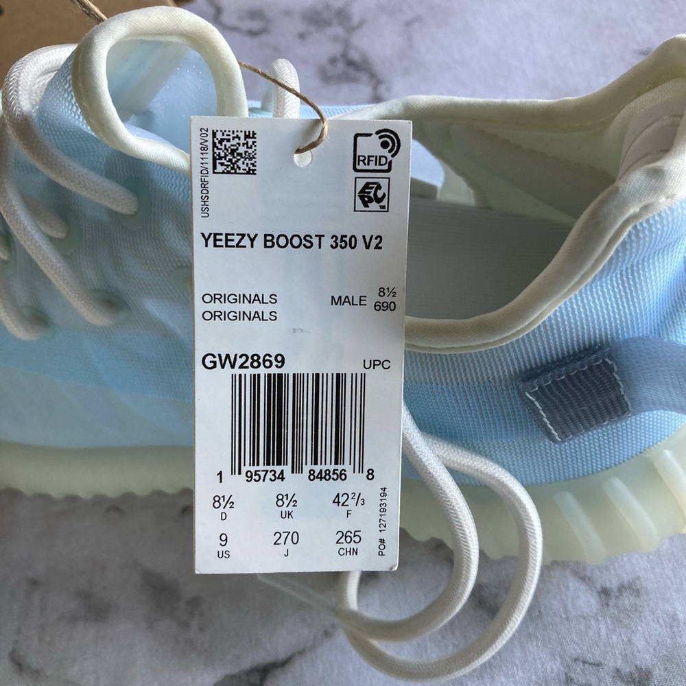 Yeezy boost 350 V2 shoe mono ice size 9 - Picture 6 of 10
